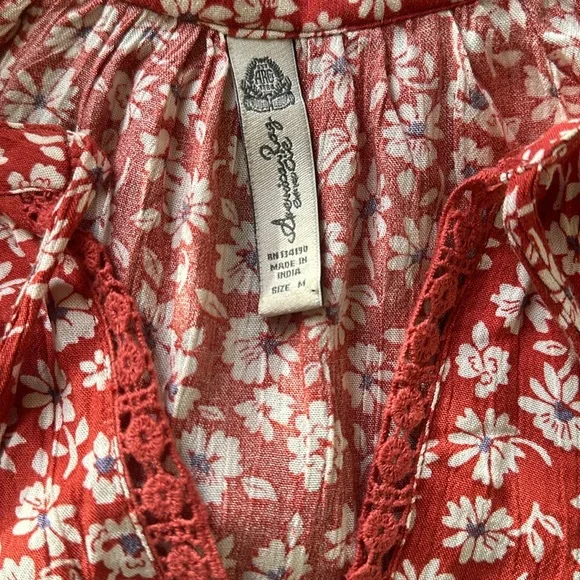 💖American Rag rust/cream dress with lace details. - Picture 5 of 6